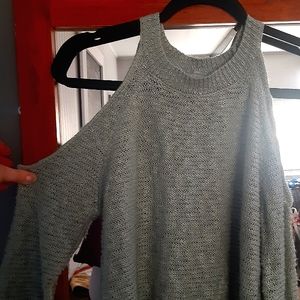 Medium olive green off the shoulder sweater